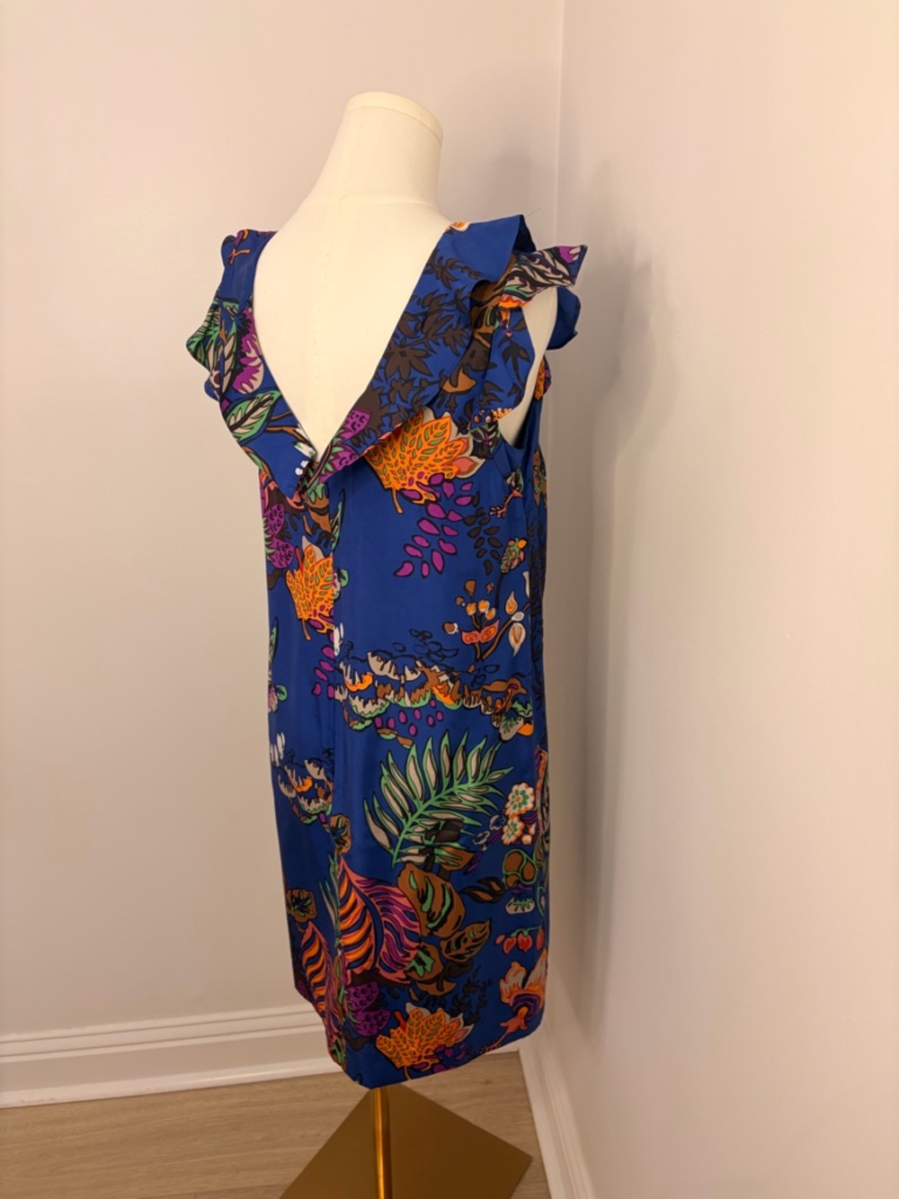 J. Crew Silk Tropical Blur Silk Sleeveless Dress Size 4 - Picture 6 of 10
